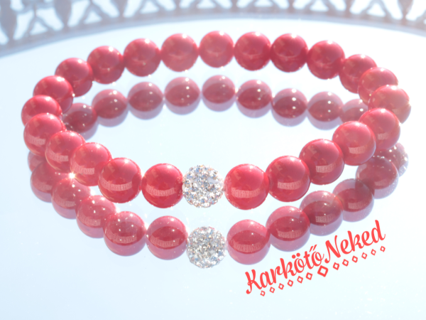 Jáde ásvány karkötő Shamballa gyönggyel díszítvető